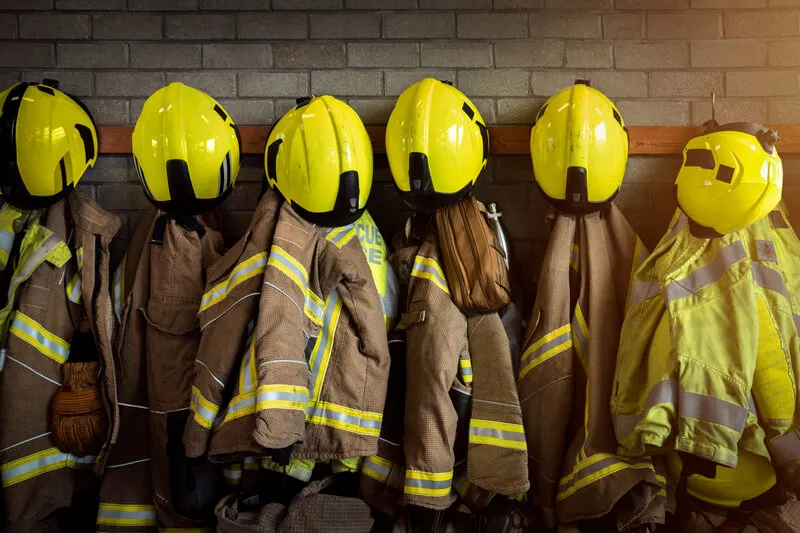 UK firefighting helmets and equipment